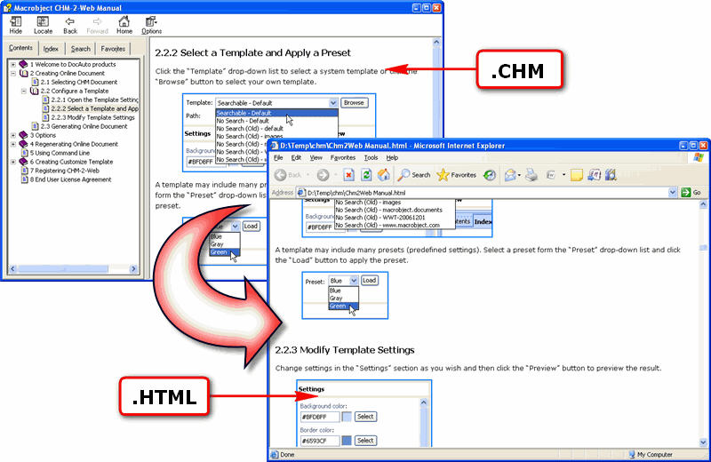 Screenshot for Macrobject CHM-2-HTML 2007 Professional 2007.13.607.340