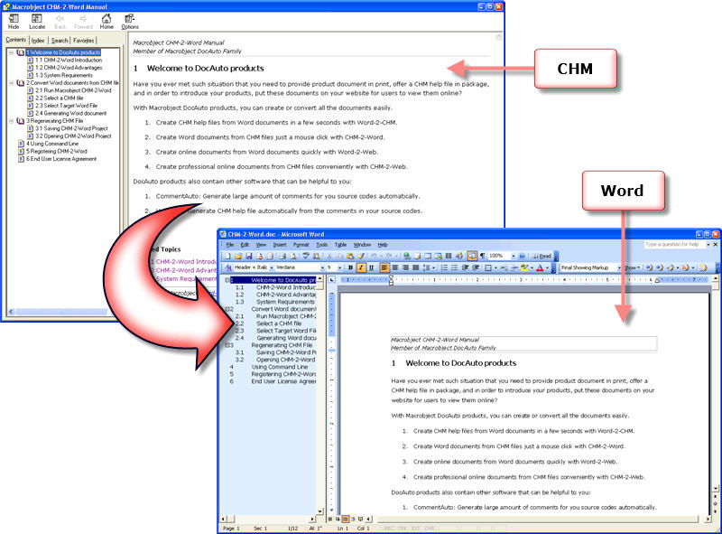 Click to view Macrobject CHM-2-Word 2007 Professional 2007.13.607.315 screenshot