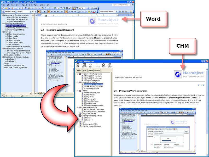 Screenshot for Macrobject Word-2-CHM Professional 2009 2009.3.1325.251